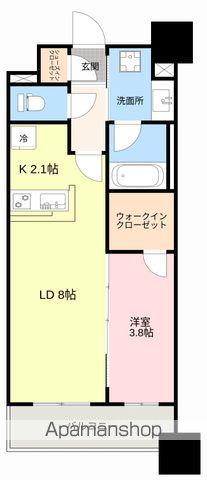 レジディア仙台北四番丁プレイス(1LDK/9階)の間取り写真