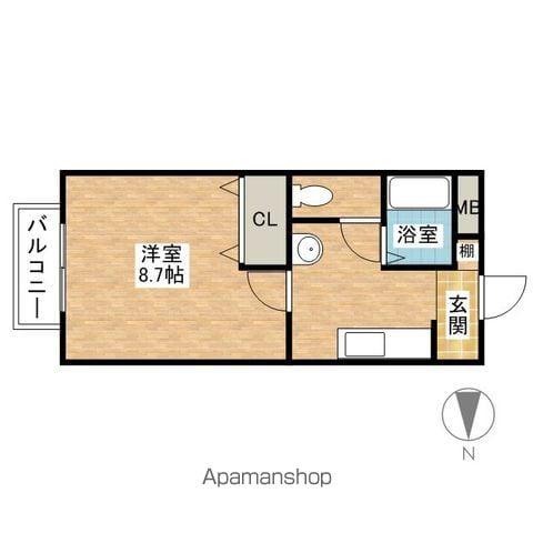 オランジェリーAONO(1K/1階)の間取り写真