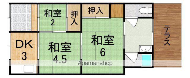 岡田平屋(3K)の間取り写真