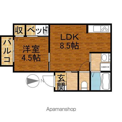 オリーブハウス(1LDK/1階)の間取り写真