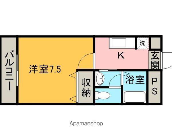 ユウキハイム(1K/2階)の間取り写真