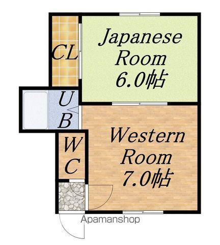 ふじ井MS(1DK/2階)の間取り写真