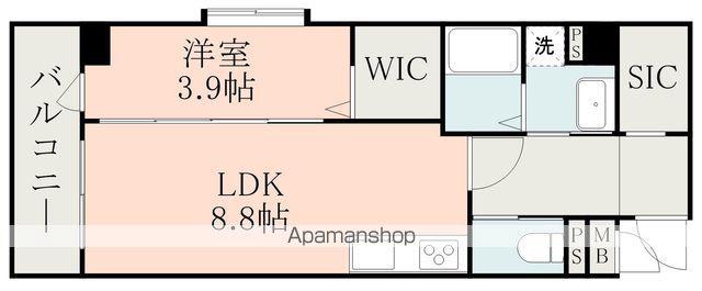 フォーエス武蔵ヶ丘北ノース(1LDK/5階)の間取り写真