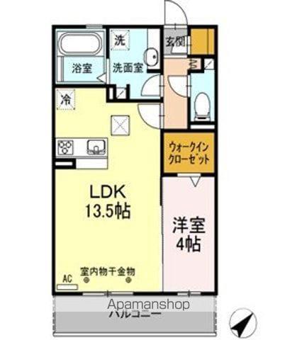 シェノアⅣ(1LDK/1階)の間取り写真