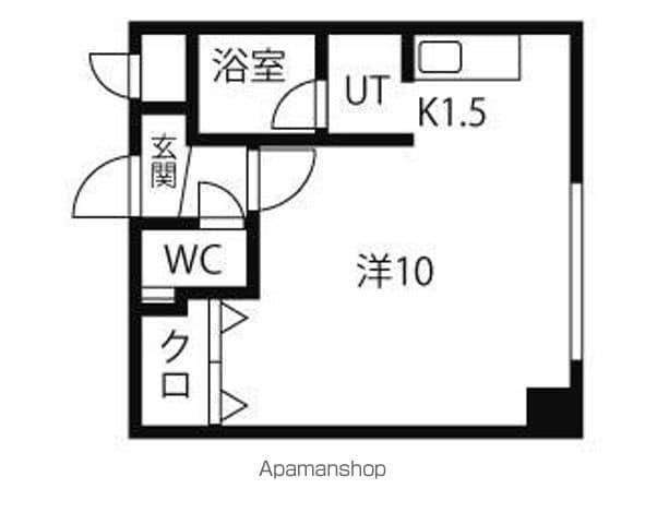 ディーセント22(1K/4階)の間取り写真