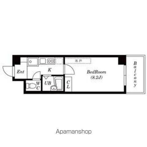 ウエストIN星ヶ丘(1K/2階)の間取り写真