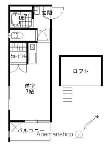 サニーハイツ(1K/2階)の間取り写真