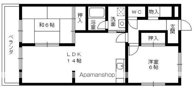 ファインアート新守(2LDK/2階)の間取り写真