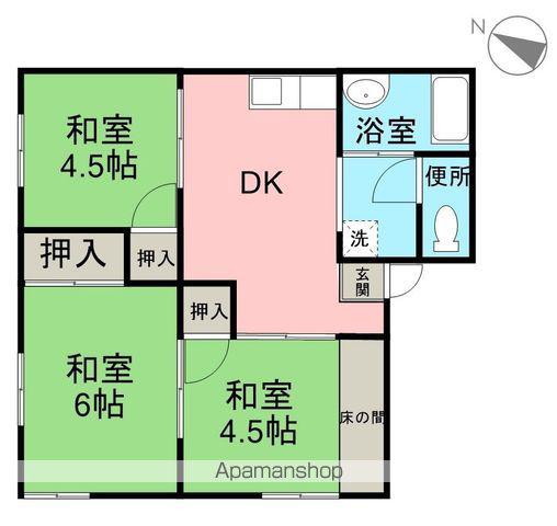 星加アパート(3DK/2階)の間取り写真