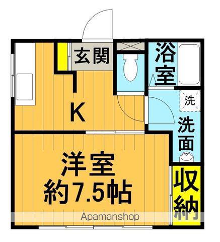 万世ハイツ(1K/1階)の間取り写真