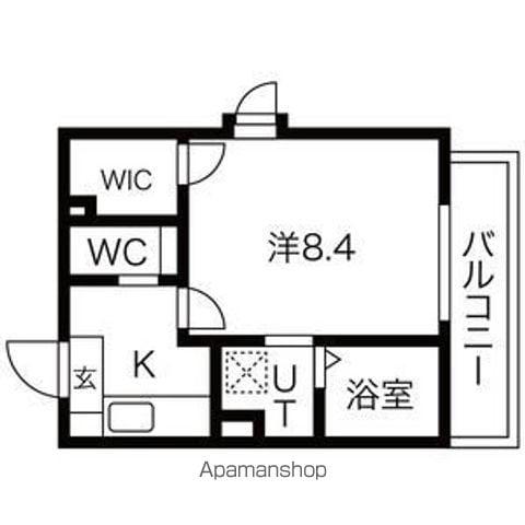 タウンライフ高社(1K/4階)の間取り写真