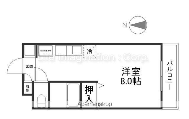 ラポール藤(1K/1階)の間取り写真