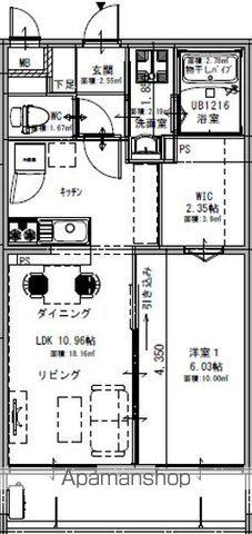 PRAIA GUJIN(1LDK/2階)の間取り写真