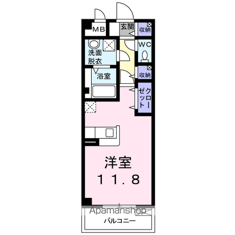 レガーミ泉中央(ワンルーム/2階)の間取り写真
