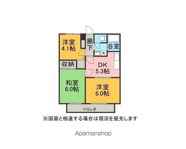 サンビレッジHIRABAYASHI(3DK/2階)の間取り写真