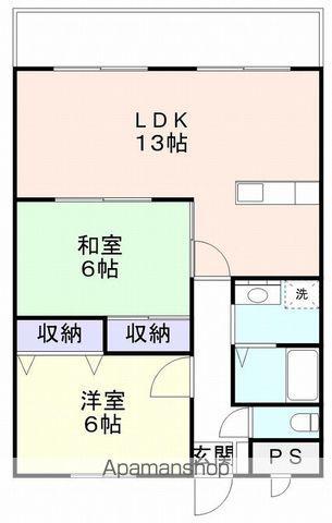 和歌山線 打田駅 徒歩12分 5階建 築25年(2LDK/4階)の間取り写真