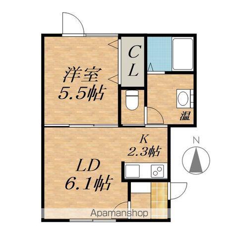 ドルフ1(1LDK/2階)の間取り写真