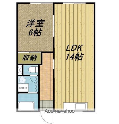 久保青山ハイツ(1LDK/2階)の間取り写真