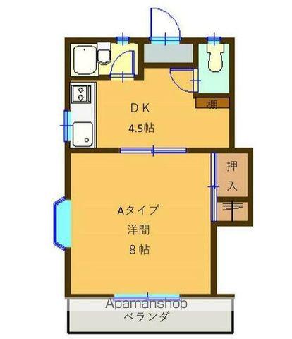 エステート鎌田Ⅰ(1DK/1階)の間取り写真