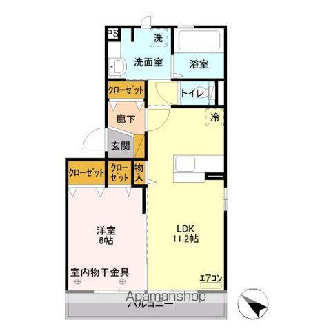 レグラス稲里 F(1LDK/2階)の間取り写真