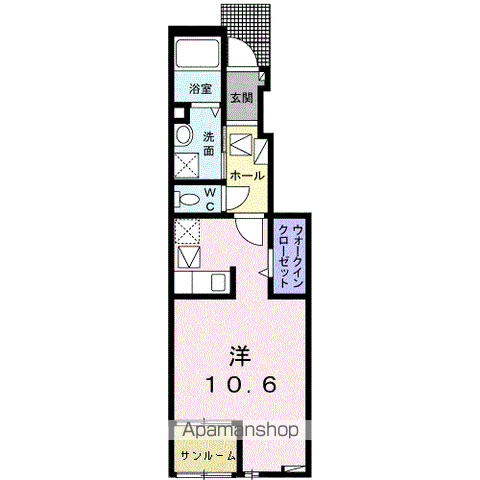 マルカート(ワンルーム/1階)の間取り写真