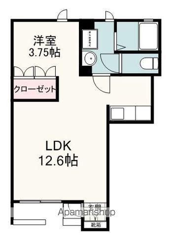 アヴニール(ワンルーム/1階)の間取り写真