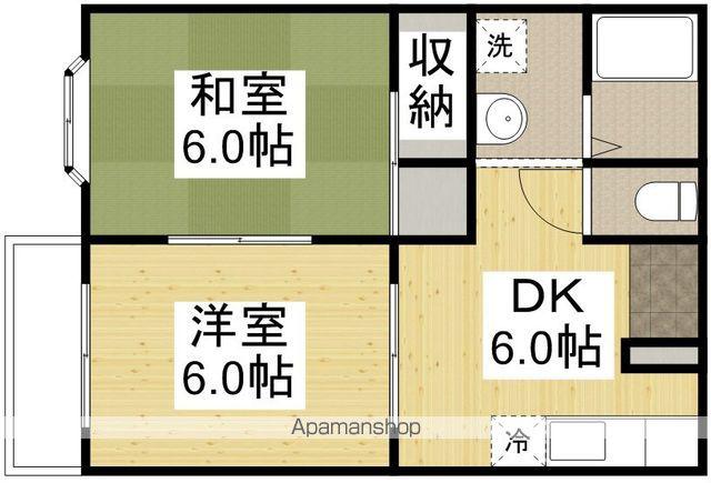 DUET B(2DK/2階)の間取り写真