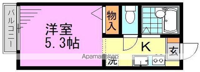 ヒルズ中野(1K/1階)の間取り写真