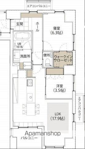 アートフォルム元城(2LDK/3階)の間取り写真
