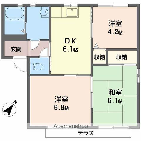 二色の浜グリーンヴィレッジ(3DK/1階)の間取り写真