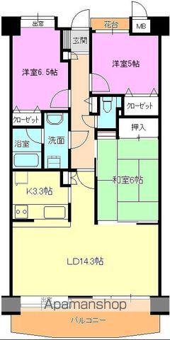 エトワール梅園(3LDK/3階)の間取り写真