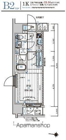 メインステージ森下Ⅱ(1K/5階)の間取り写真