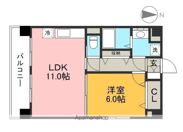 グランドール百石Ⅰ(1LDK/3階)の間取り写真