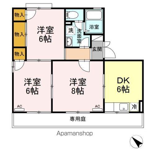 メゾン・エントピアⅠ(3DK/1階)の間取り写真