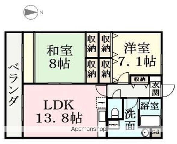 アーバンフィールドやしろ(2LDK/3階)の間取り写真