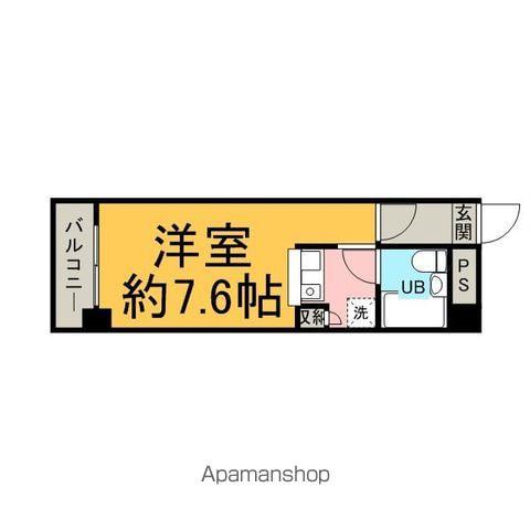ライオンズプラザ淵野辺(ワンルーム/4階)の間取り写真