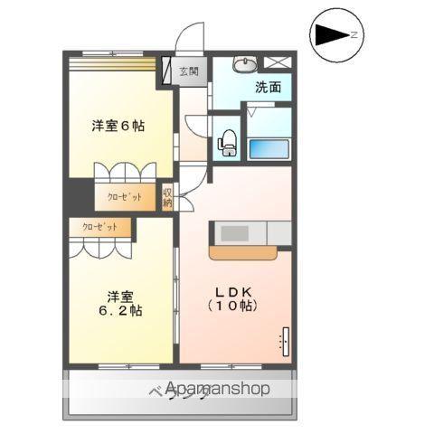 PRENDRE CHATEAU(2LDK/2階)の間取り写真