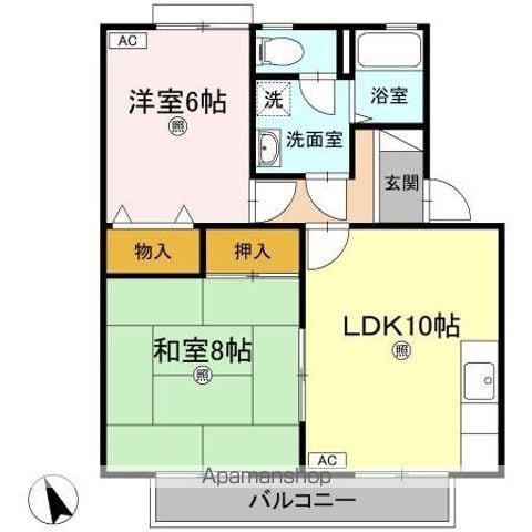 マリレーヴ内浜(2LDK/2階)の間取り写真