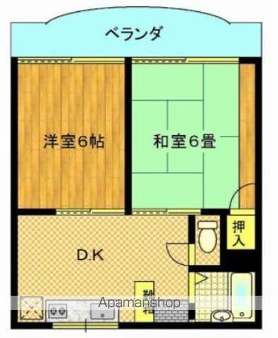 プレステージフジ鹿児島参番館(2DK/5階)の間取り写真