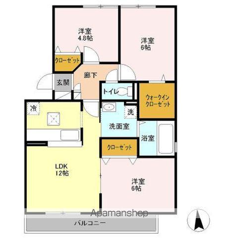 BLESTON ARUGA(3LDK/1階)の間取り写真