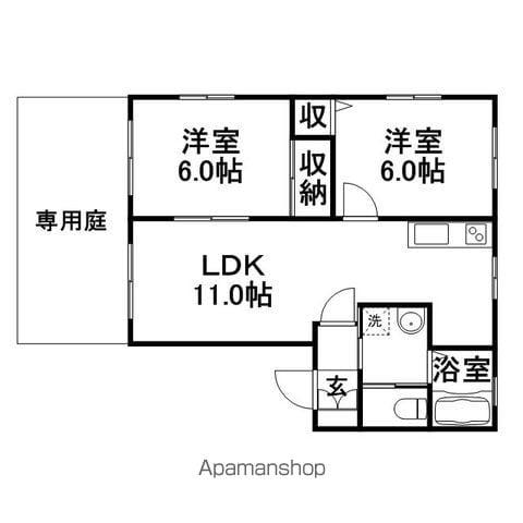 リバティイン幸(2LDK/2階)の間取り写真