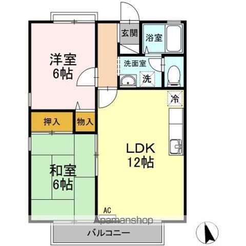 ハウスアーバン(2LDK/2階)の間取り写真