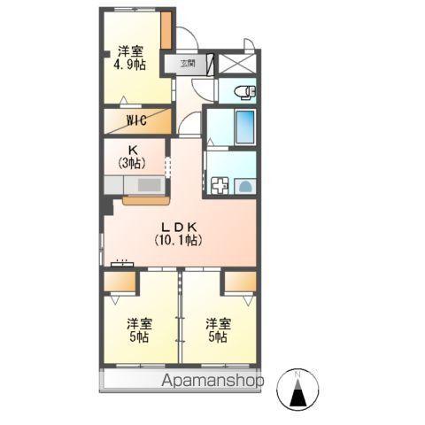 メゾン ロンアミー(3LDK/2階)の間取り写真