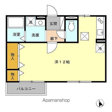 アミティエ(ワンルーム/1階)の間取り写真