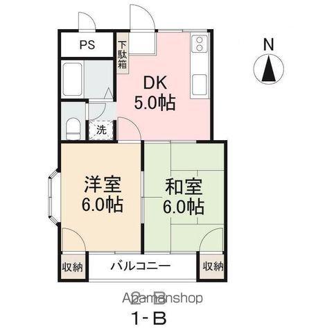 フォーレスK(2DK/2階)の間取り写真