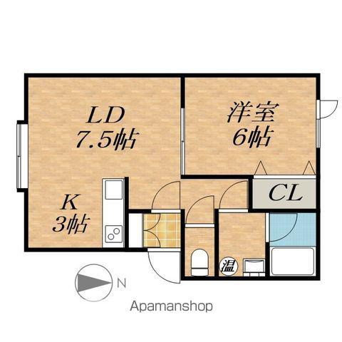 OAKⅦ(1LDK/2階)の間取り写真