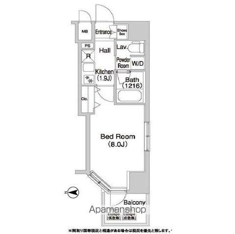 コンフォリア浅草橋DEUX(1K/6階)の間取り写真