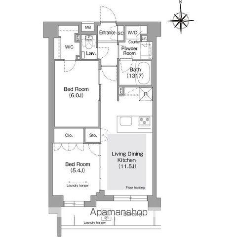 コンフォリア・リヴ文京護国寺(2LDK/3階)の間取り写真