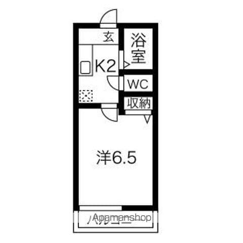 ヴィブレ浅井(1K/2階)の間取り写真