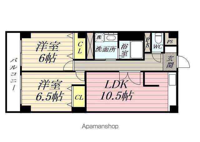 鶴見平和プラザマンション(2LDK/3階)の間取り写真